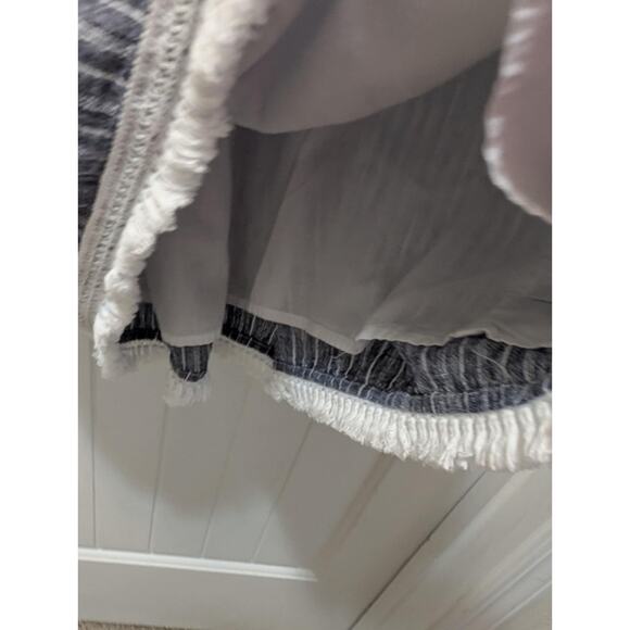 Beachlunchlounge Womens S/P Blue White Striped Short Dress Off Shoulder Sleeve - Picture 6 of 11